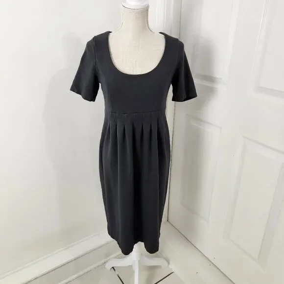 James Perse | Dresses | James Persedress Womens 3 Gray Empire Tucked  Pleated Knee Length Neutral | Poshmark